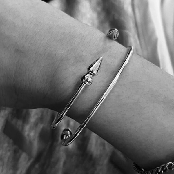 replica,repliche,fake,1:1,earrings,bracelet,ring,jewelry [Lancio di un nuovo prodotto] Bracciale con unghie a doppia testa con cuori cromati