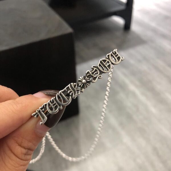 replica,repliche,fake,1:1,earrings,bracelet,ring,jewelry Collana a catena con clavicola Chrome Hearts FK