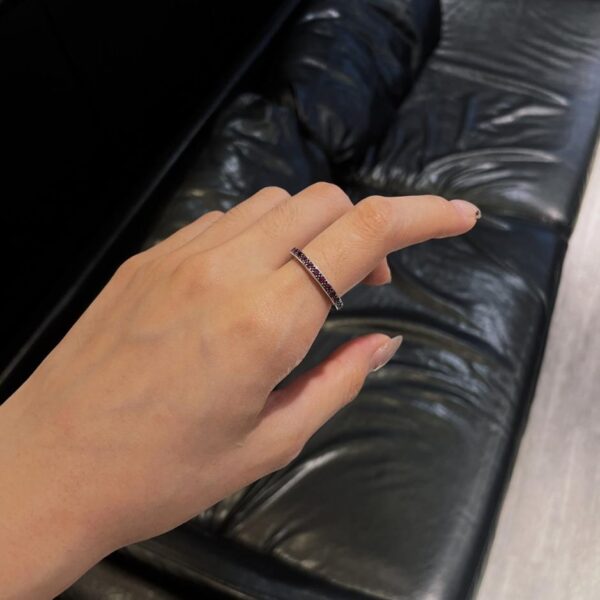 replica,repliche,fake,1:1,earrings,bracelet,ring,jewelry Anello Chrome Hearts con diamante rosso pieno da 3 mm