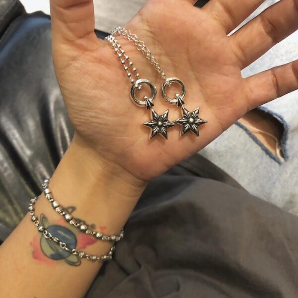 replica,repliche,fake,1:1,earrings,bracelet,ring,jewelry Collana stella a sei punte Chrome Hearts