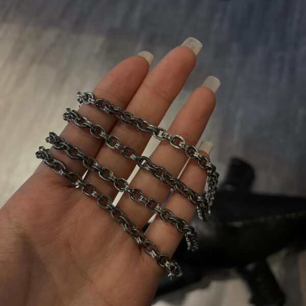 replica,repliche,fake,1:1,earrings,bracelet,ring,jewelry Catena con lettere ch di Chrome Hearts