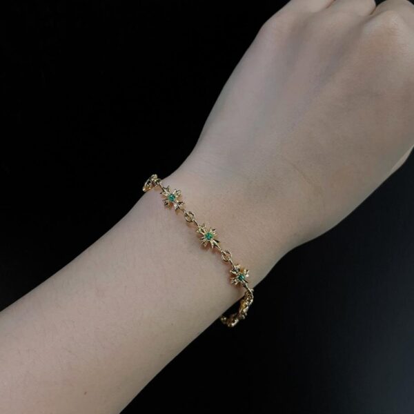 Bracciale con croce in pietra placcata oro 22k Chrome Hearts