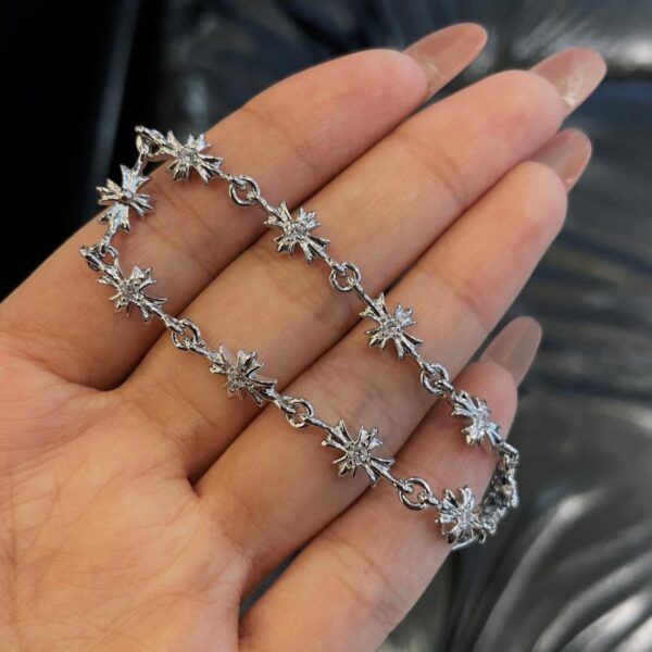 replica,repliche,fake,1:1,earrings,bracelet,ring,jewelry Bracciale con croce in pietra placcata oro bianco Chrome Hearts