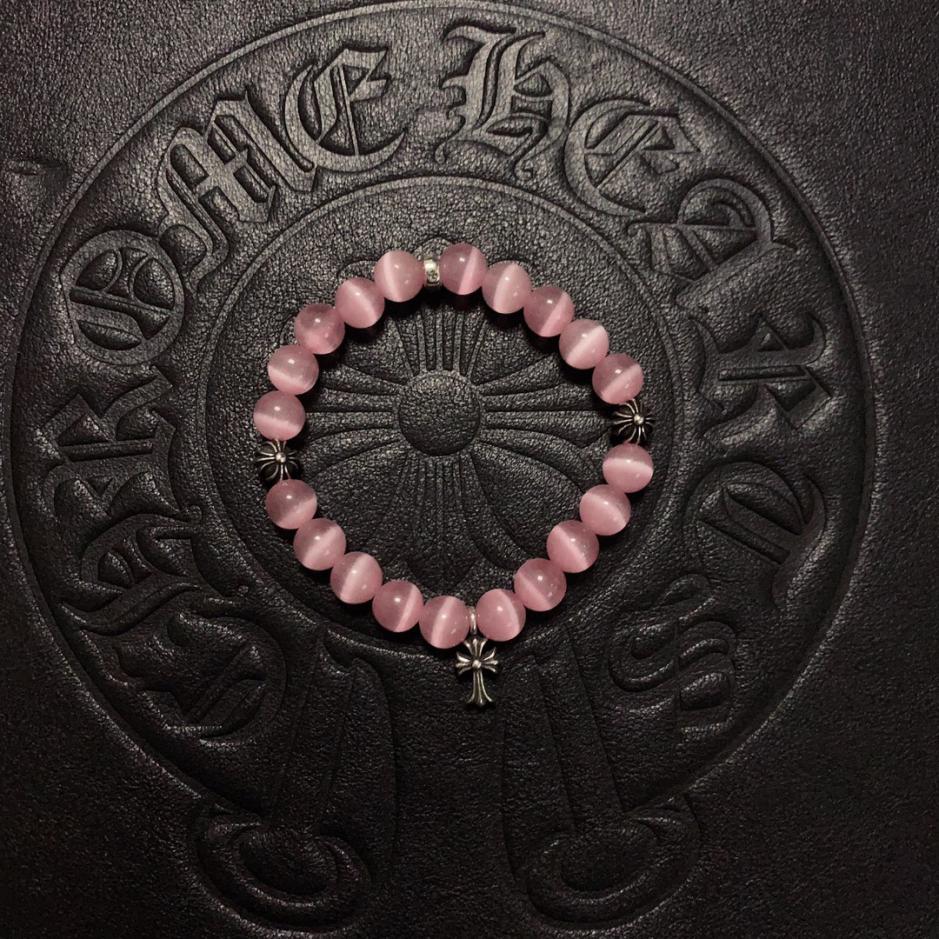 replica,repliche,fake,1:1,earrings,bracelet,ring,jewelry Bracciale con tre perline in argento Cat Eye rosa con cuori cromati replica,repliche,fake,1:1,earrings,bracelet,ring,jewelry Bracciale con tre perline in argento Cat Eye rosa con cuori cromati