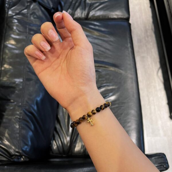 replica,repliche,fake,1:1,earrings,bracelet,ring,jewelry Bracciale in ambra placcata oro con croce Chrome Hearts