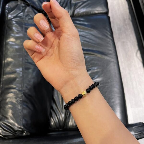 replica,repliche,fake,1:1,earrings,bracelet,ring,jewelry Bracciale in agata nera con croce di cuori cromati