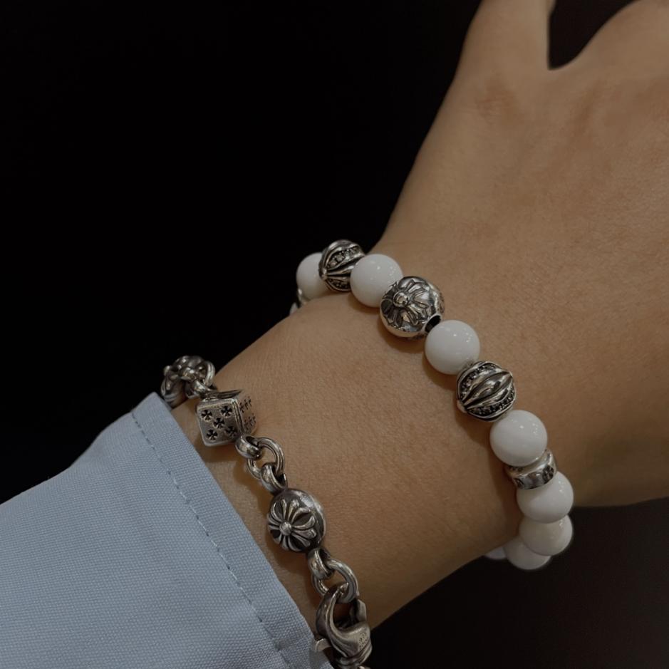 replica,repliche,fake,1:1,earrings,bracelet,ring,jewelry Bracciale con perline di agata bianca Chrome Hearts replica,repliche,fake,1:1,earrings,bracelet,ring,jewelry Bracciale con perline di agata bianca Chrome Hearts