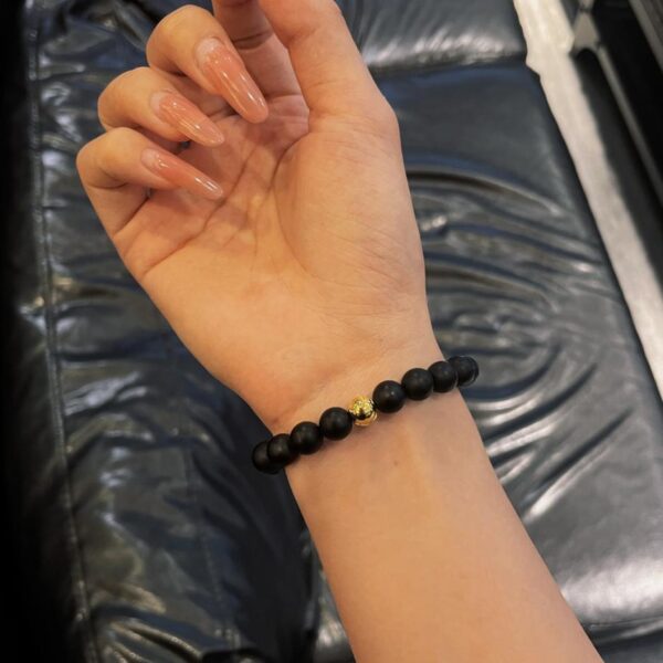 replica,repliche,fake,1:1,earrings,bracelet,ring,jewelry Bracciale con perline nere satinate Chrome Hearts