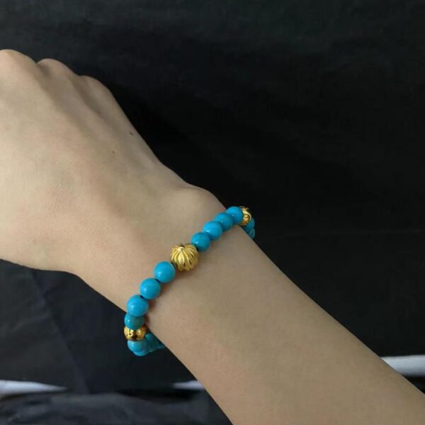 replica,repliche,fake,1:1,earrings,bracelet,ring,jewelry Bracciale turchese con cuori cromati