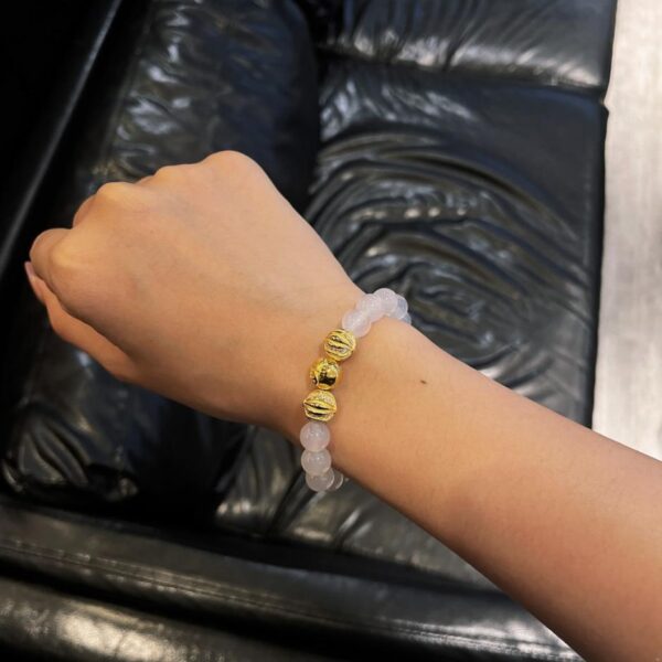 replica,repliche,fake,1:1,earrings,bracelet,ring,jewelry Bracciale in onice trasparente con cuori cromati