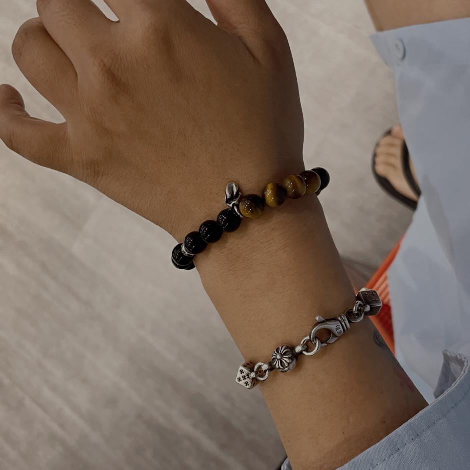 replica,repliche,fake,1:1,earrings,bracelet,ring,jewelry Bracciale in pietra ambrata onice nero con cuori cromati replica,repliche,fake,1:1,earrings,bracelet,ring,jewelry Bracciale in pietra ambrata onice nero con cuori cromati