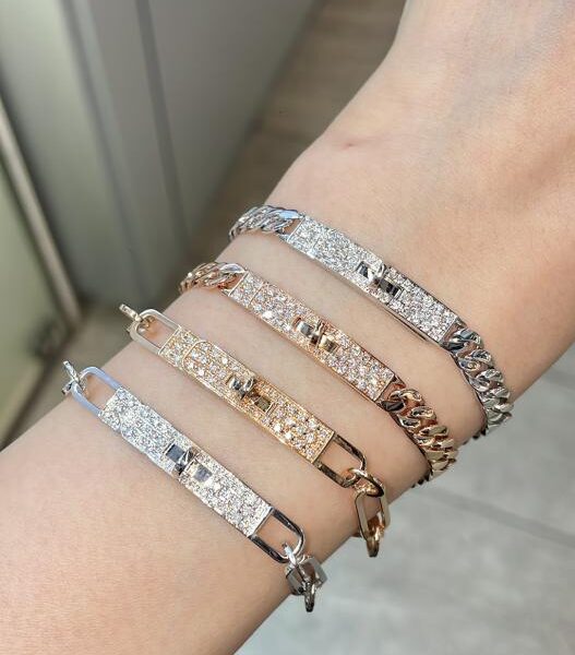 replica,repliche,fake,1:1,earrings,bracelet,ring,jewelry Bracciale Hermès in oro vero 18k e diamanti con diamanti (8378)