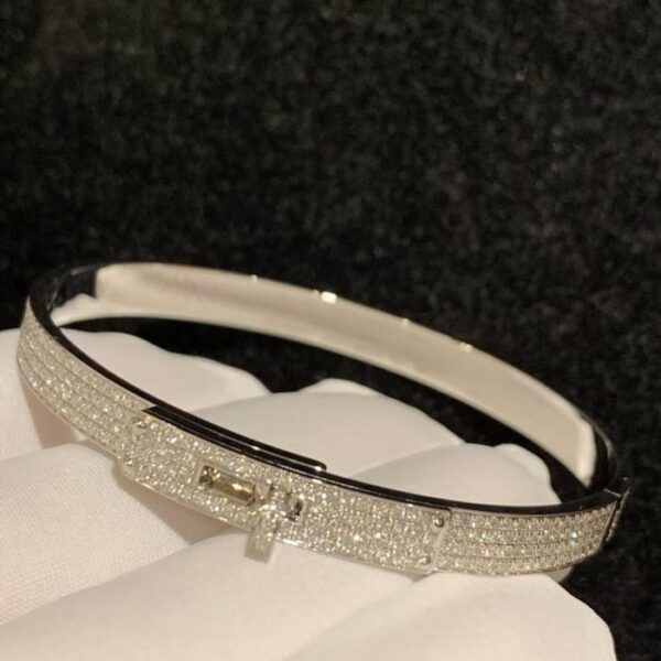 replica,repliche,fake,1:1,earrings,bracelet,ring,jewelry Bracciale Hermès in oro 18 carati pieno di diamanti (74AF)