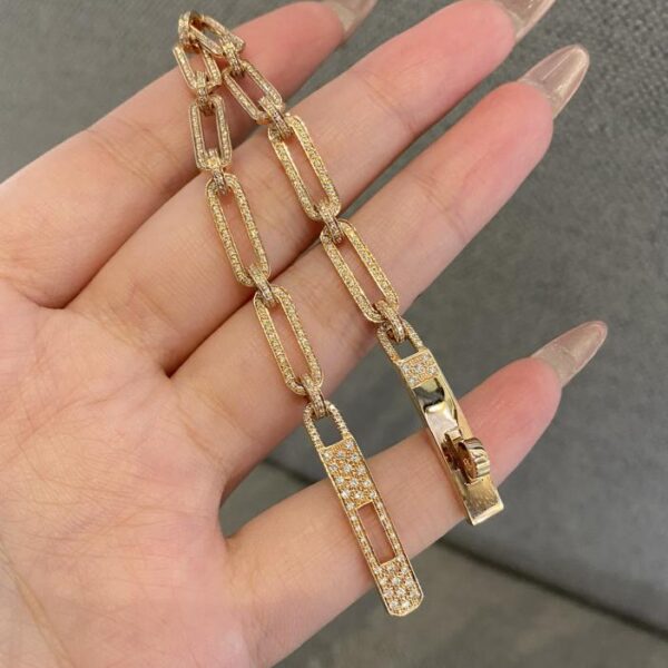replica,repliche,fake,1:1,earrings,bracelet,ring,jewelry Bracciale Hermès interamente in diamanti ~ Oro vero 18 carati e diamanti veri (71FE)