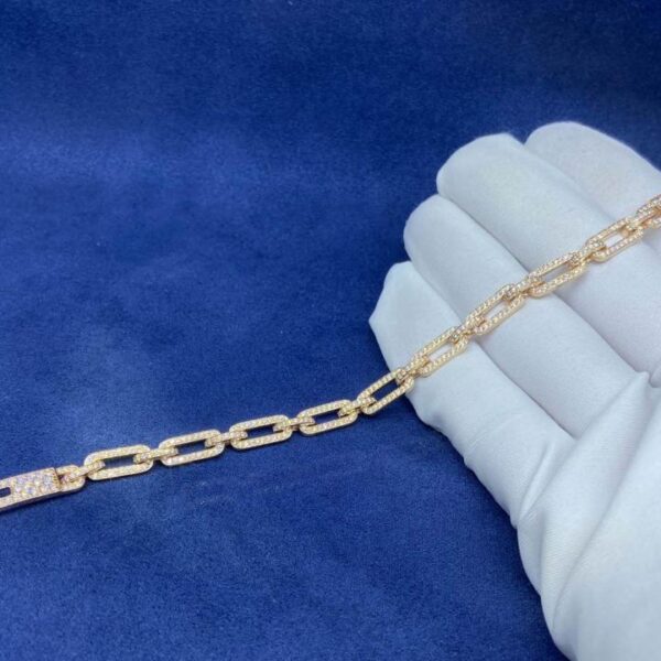 replica,repliche,fake,1:1,earrings,bracelet,ring,jewelry Bracciale Kelly Hermès premium con diamanti pieni, squisita fattura, oro vero 18 carati e diamanti veri (5380)