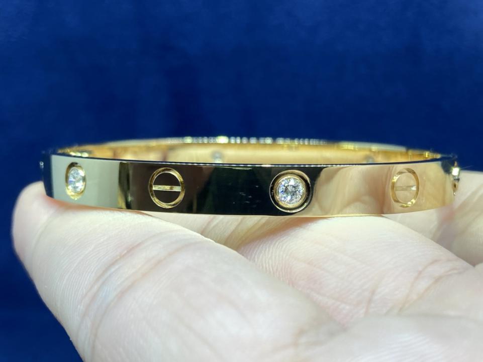 replica,repliche,fake,1:1,earrings,bracelet,ring,jewelry Bracciale classico LOVE di Cartier, squisita fattura, vero oro 18 carati e veri diamanti (72D3)