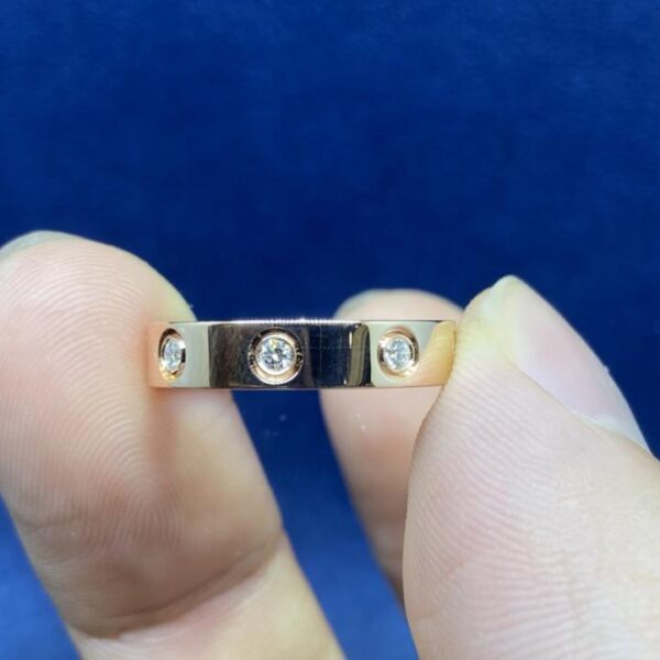 Anello stretto da donna LOVE con otto diamanti Cartier, squisita fattura, vero oro 18k e veri diamanti (4A76)