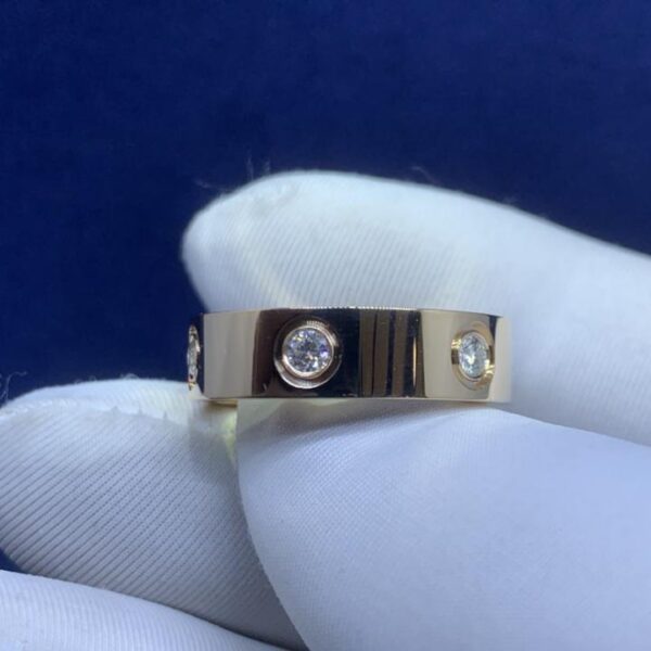 Anello classico Cartier LOVE con sei diamanti in oro 18 carati, squisita fattura (32F8)