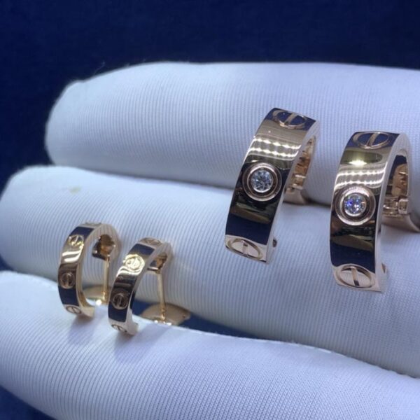 Orecchini classici in oro 18k versione larga e stretta Cartier LOVE, squisita fattura (8913)