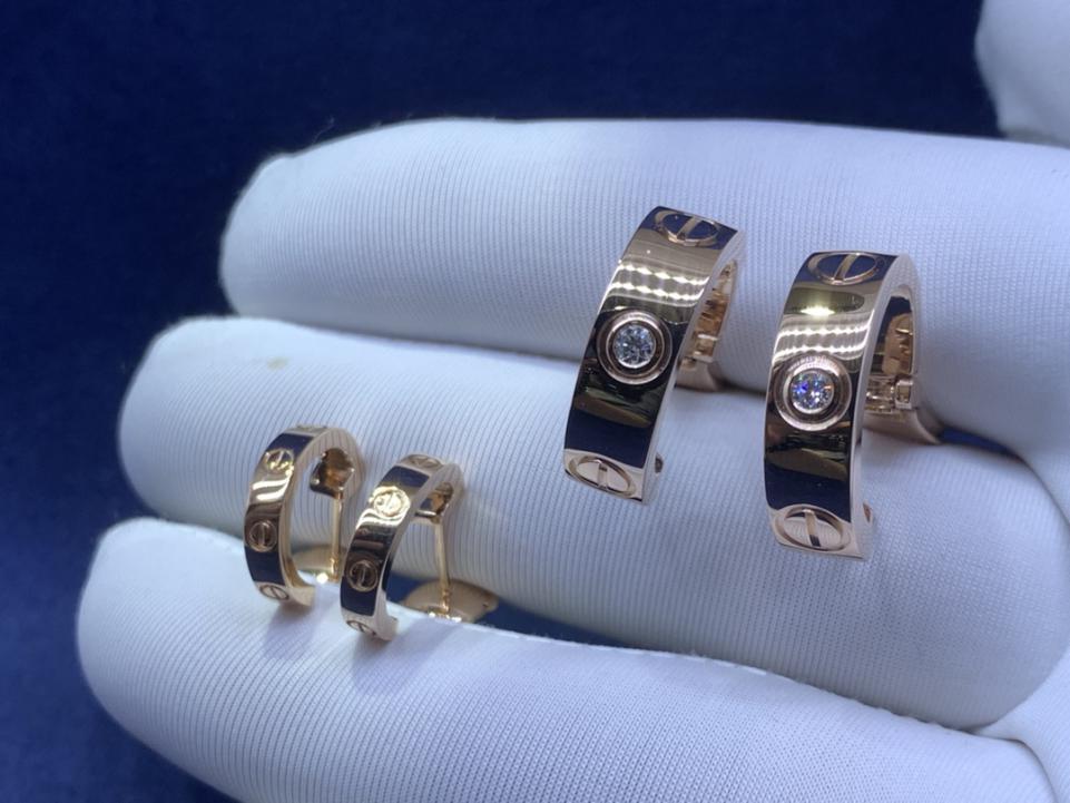 replica,repliche,fake,1:1,earrings,bracelet,ring,jewelry Orecchini classici in oro 18k versione larga e stretta Cartier LOVE, squisita fattura (8913)