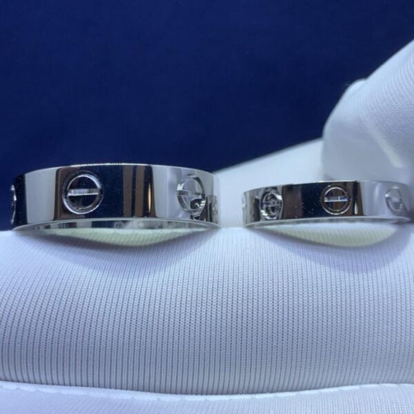 Anello classico per coppia LOVE di Cartier in oro 18k, vero oro e diamanti, squisita fattura (5B6D)