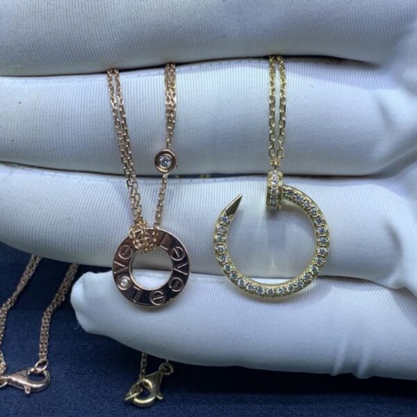 replica,repliche,fake,1:1,earrings,bracelet,ring,jewelry Collana classica con torta Cartier piena di chiodi di diamanti Collana in oro 18k di pregevole fattura (159E)