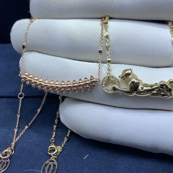 replica,repliche,fake,1:1,earrings,bracelet,ring,jewelry Collana con rivetti Cartier, collana in oro 18 carati leopardo, pregevole fattura (ABA2)