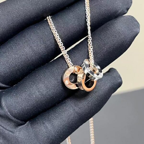 replica,repliche,fake,1:1,earrings,bracelet,ring,jewelry Collana torta a tre anelli Cartier (7679)