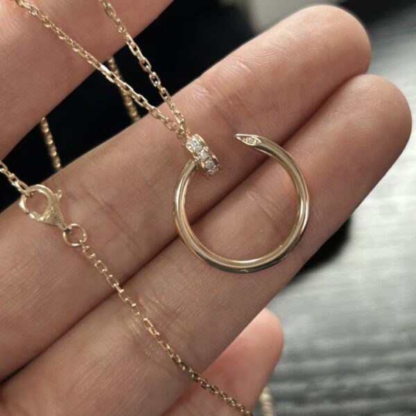 replica,repliche,fake,1:1,earrings,bracelet,ring,jewelry Collana con testa e coda di diamanti Cartier in oro rosa 18 carati, oro vero e diamanti veri in stock (E534)