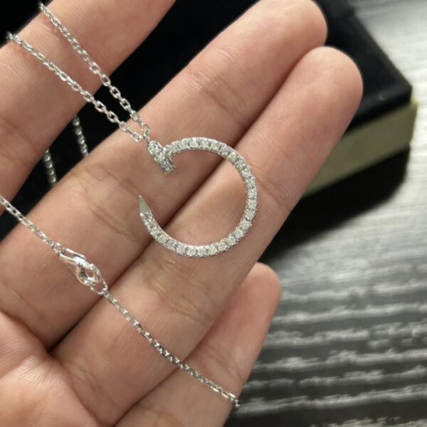 replica,repliche,fake,1:1,earrings,bracelet,ring,jewelry Collana Cartier con diamanti pieni di diamanti in vero oro 18 carati e diamanti veri in stock (71C9)