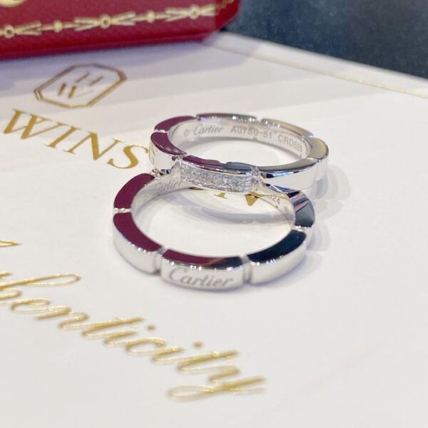 replica,repliche,fake,1:1,earrings,bracelet,ring,jewelry Coppia di anelli con logo Cartier, alta qualità, oro vero 18 carati e diamanti (0C90)