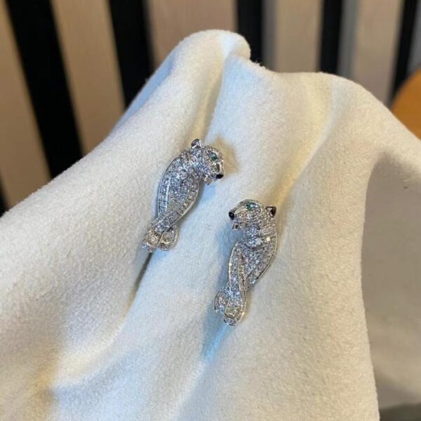 replica,repliche,fake,1:1,earrings,bracelet,ring,jewelry Cartier Shy Leopard Ear Beat oro reale 18k e diamanti (1FBB)
