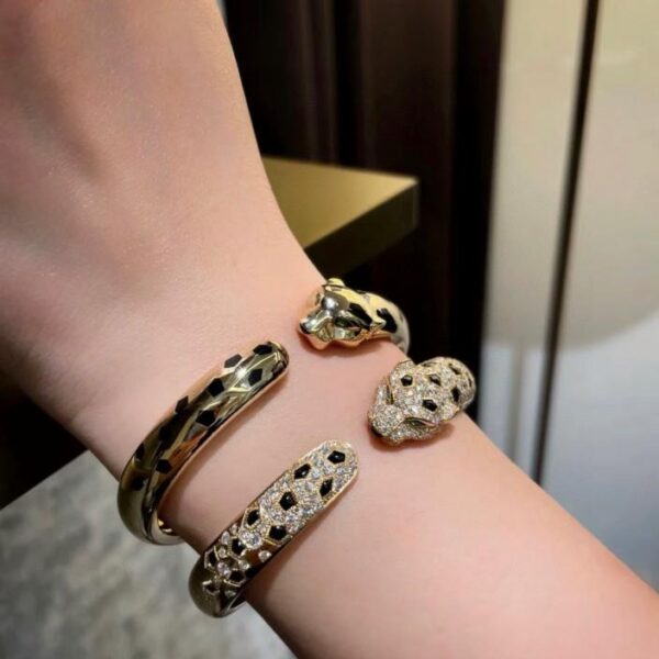 replica,repliche,fake,1:1,earrings,bracelet,ring,jewelry Bracciale Cartier leopardo maculato in vero oro 18 carati K giallo (32F5)
