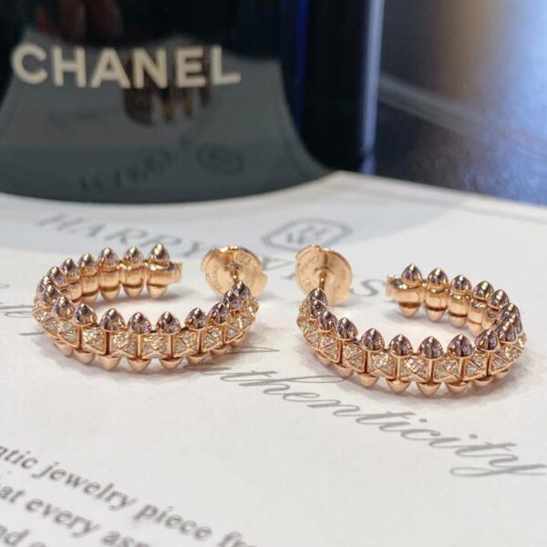 replica,repliche,fake,1:1,earrings,bracelet,ring,jewelry Cartier Bullet Orecchini in oro 18k con diamanti pieni Vero oro 18k e materiale con vero diamante (AD73)