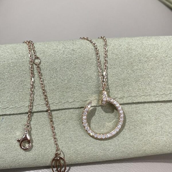 replica,repliche,fake,1:1,earrings,bracelet,ring,jewelry Collana con unghie Cartier con diamanti pieni, oro vero 18 carati e diamanti veri (34E5)
