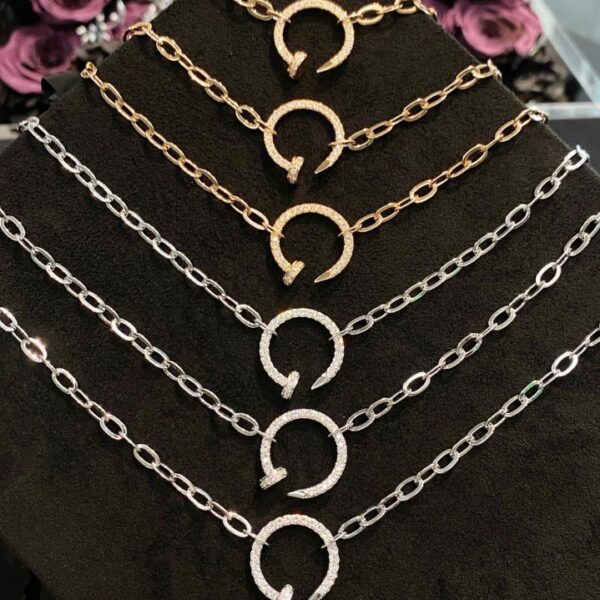 replica,repliche,fake,1:1,earrings,bracelet,ring,jewelry Collana Cartier Nail So Cool 18 oro vero e diamanti (B1C0)