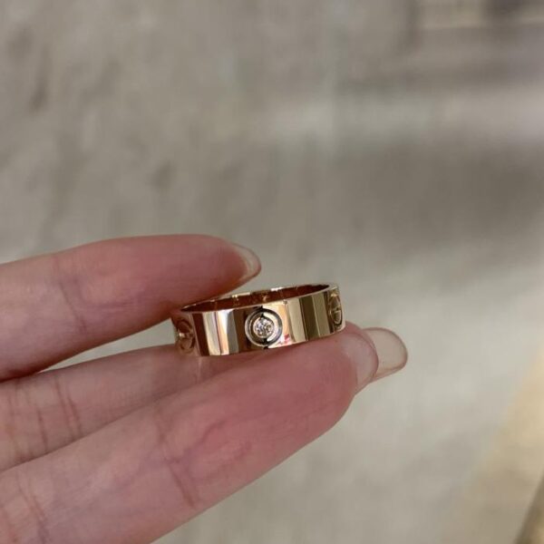 replica,repliche,fake,1:1,earrings,bracelet,ring,jewelry Larghezza dell’anello della carta Ordine del cliente con 1 diamante Materiale: oro vero 18 carati e diamanti veri (6FD4)