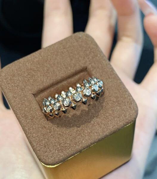 replica,repliche,fake,1:1,earrings,bracelet,ring,jewelry Colpo reale dell’anello con diamante Cartier Liuding in vero oro 18 carati e vero diamante (46DB)
