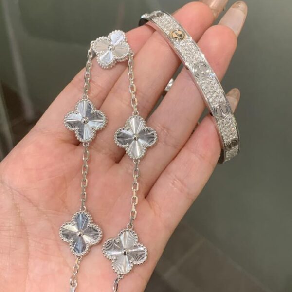 replica,repliche,fake,1:1,earrings,bracelet,ring,jewelry Colpo reale del braccialetto in vero oro 18 carati e diamanti tagliati al laser｜Bracciale Gypsophila (833F)