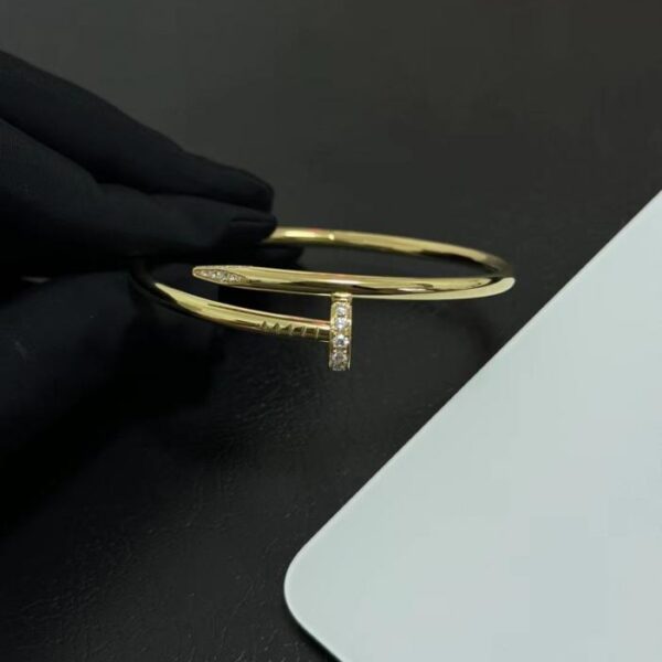 replica,repliche,fake,1:1,earrings,bracelet,ring,jewelry Oro 18 carati personalizzato, vero oro e veri diamanti, bracciale Cartier con unghie e diamanti con testa e coda spesse e spesse (765C)