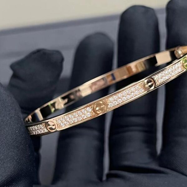 replica,repliche,fake,1:1,earrings,bracelet,ring,jewelry Bracciale personalizzato Cartier in oro 18 carati versione stretta con respiro del bambino (7785)