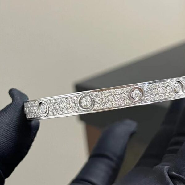 replica,repliche,fake,1:1,earrings,bracelet,ring,jewelry Versione personalizzata Cartier ampia del braccialetto pieno di diamanti gypsophila versione personalizzata (4032)