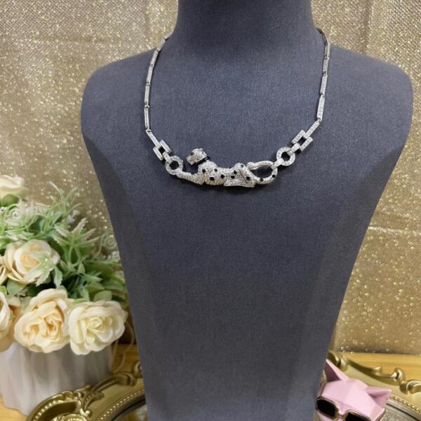 replica,repliche,fake,1:1,earrings,bracelet,ring,jewelry Collana leopardo Cartier in oro vero 18 carati e diamanti personalizzazione di fascia alta ~ (700E)