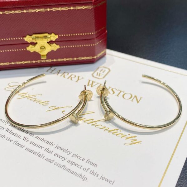 replica,repliche,fake,1:1,earrings,bracelet,ring,jewelry Orecchini a bottone con testa e coda di diamanti Cartier di grandi dimensioni, di bell’aspetto, in oro 18 carati (34A9)