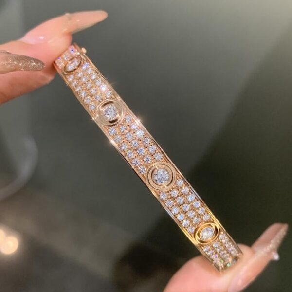 replica,repliche,fake,1:1,earrings,bracelet,ring,jewelry Bracciale Cartier di alta qualità con respiro infantile in oro vero 18 carati e diamanti (DA30)