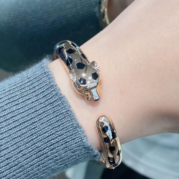 replica,repliche,fake,1:1,earrings,bracelet,ring,jewelry Bracciale leopardo Cartier di alta qualità in vero oro 18 carati personalizzato (14D2)