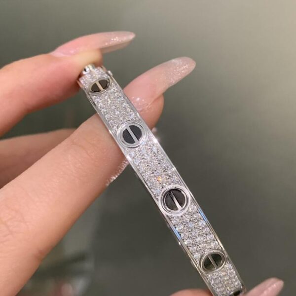 replica,repliche,fake,1:1,earrings,bracelet,ring,jewelry Bracciale Cartier con unghie nere di alta qualità in vero oro 18 carati e diamanti (2F20)