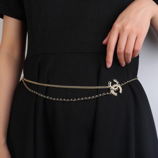 replica,repliche,fake,1:1,earrings,bracelet,ring,jewelry Chanel nuova catena in vita con doppia C in pelle di agnello (9EE1)