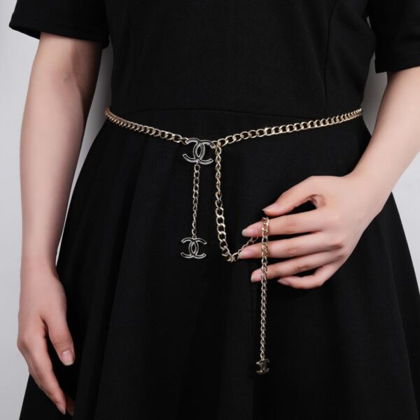 replica,repliche,fake,1:1,earrings,bracelet,ring,jewelry Catena in vita Chanel in ottone placcato oro 18 carati (FE57)