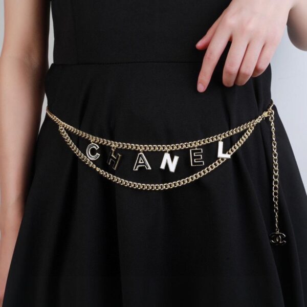 replica,repliche,fake,1:1,earrings,bracelet,ring,jewelry Chanel nuova catena in vita con lettere in bianco e nero (5005)